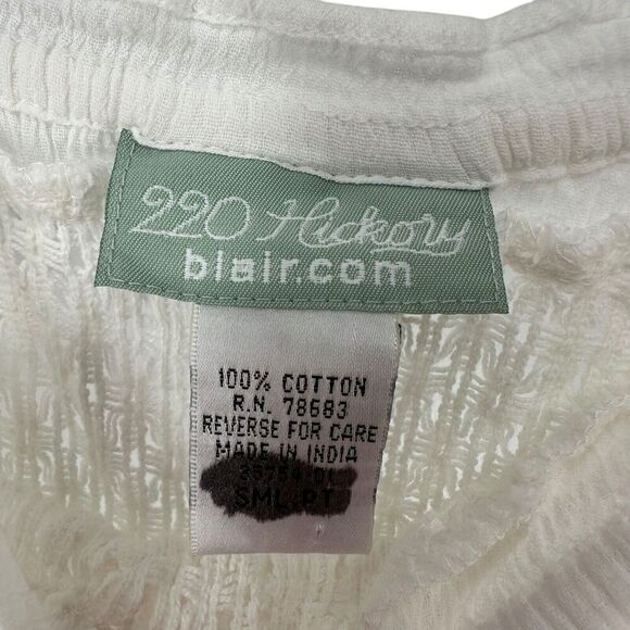 220 Hickory Maxi Dress White Off The Shoulder Turquoise Bead Size S Ruffle Crepe - Picture 10 of 12